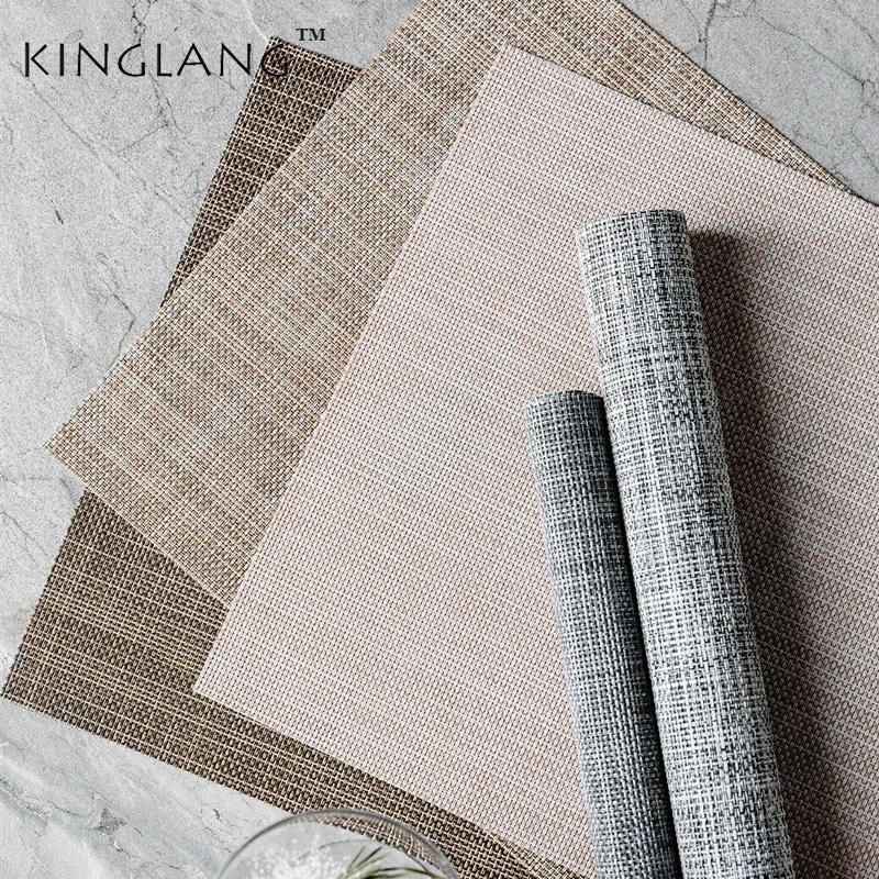 

Набор из 4 шт., японский простой, против морщин, против конопли, ПВХ, водонепроницаемый настольный коврик, тканевый коврик для еды, бытовой теплоизоляционный коврик