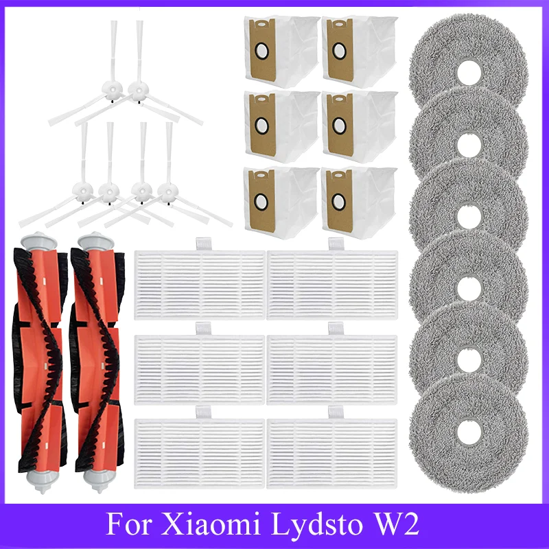 Side Brush Hepa Filters Mop Cloths For Xiaomi Lydsto W2 / Kyvol Cybovac S60 / AICLE INS-200 Vacuum Cleaner Parts Accessories