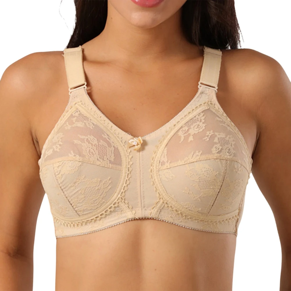 Women\'s Bra Plus Size Wirefree Sexy Transparent Wide Shoulder Strap