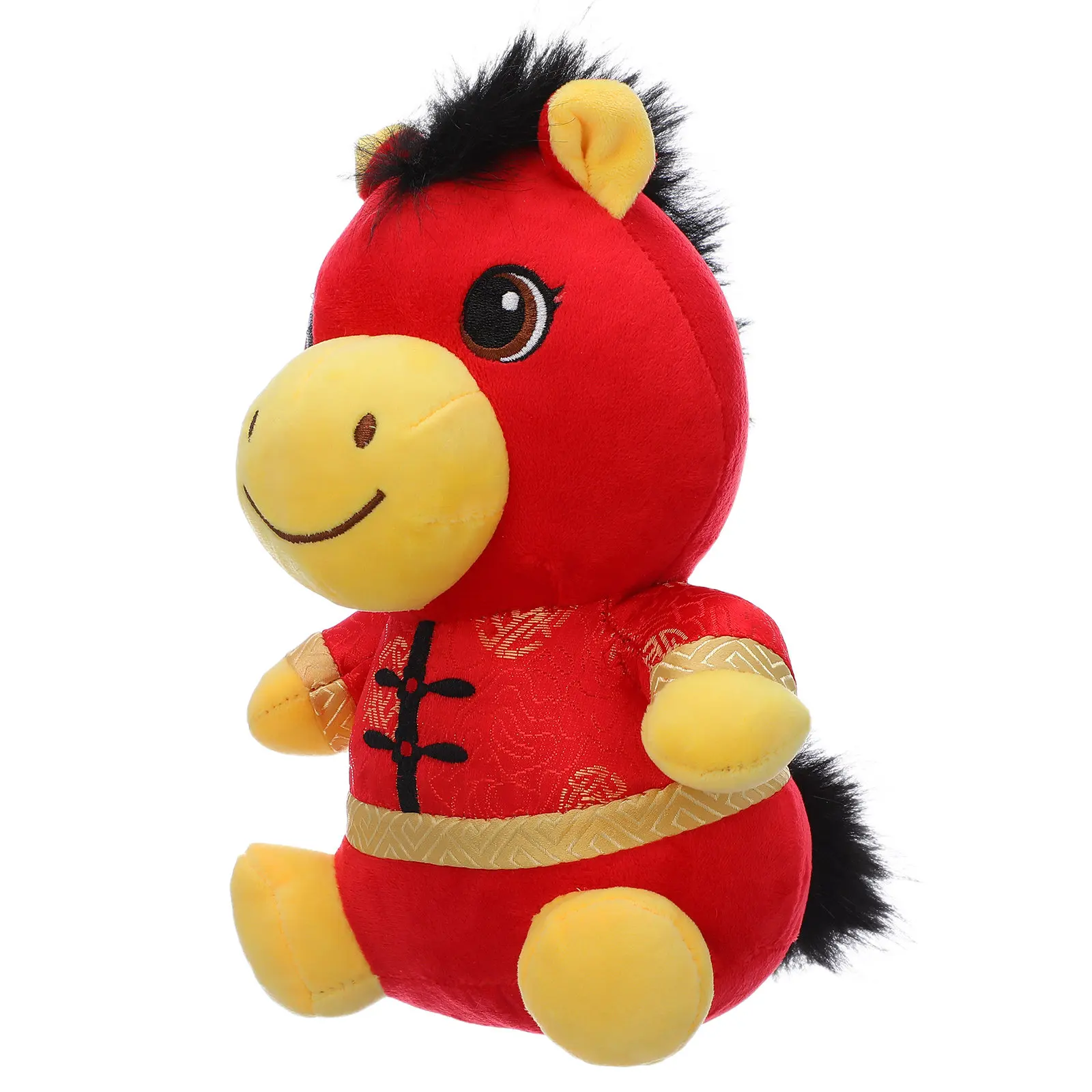 

Chinese Zodiac Horse Mascot Stuffed Animal Red 2026 New Year Decoration Spring Festival Party Favor Desktop Ornament Cuddly