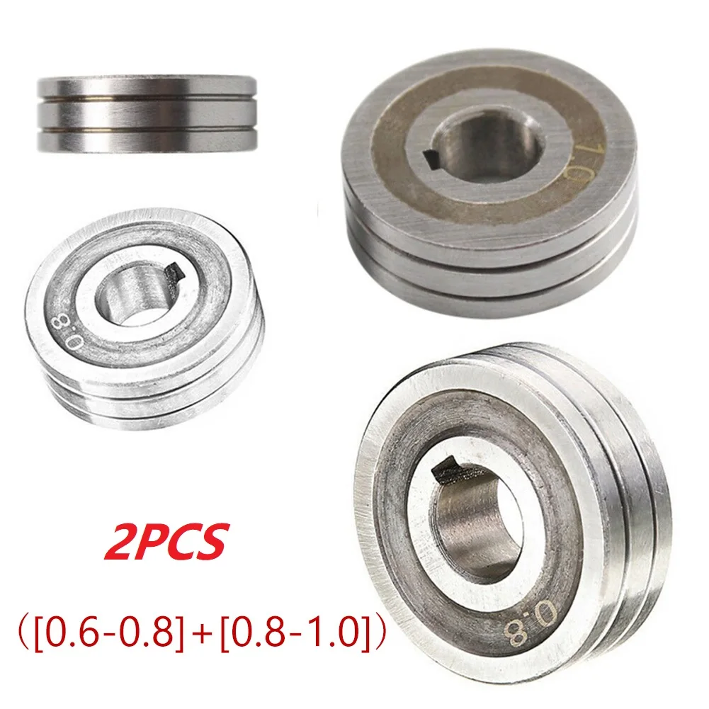 2PCS V-Groove Wire Feed Drive Roller For MIG Welder, Steel Replacement Parts 0.6-0.8mm & 0.8-1.0mm, 30mm OD