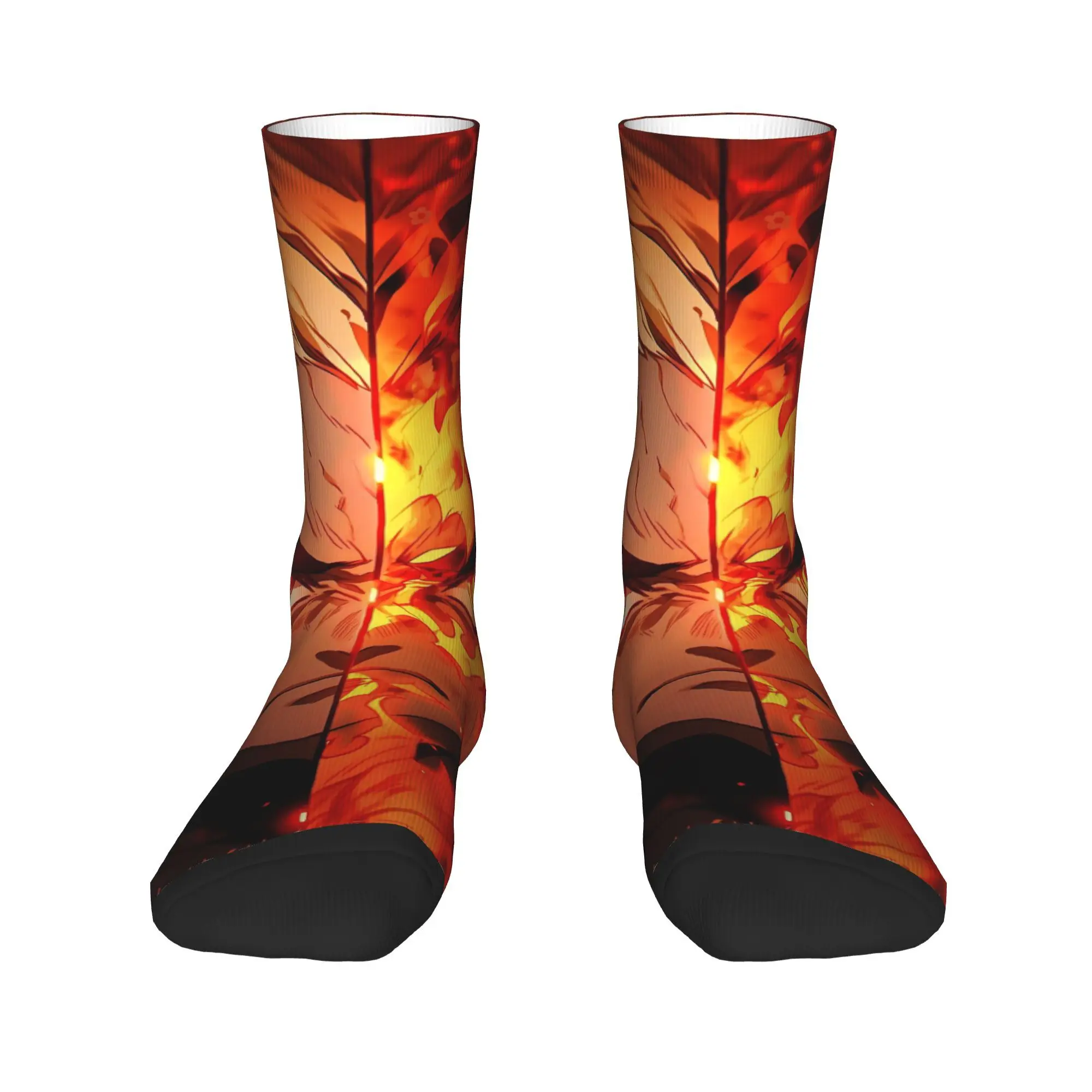 أنيمي Kyōjurō Rengoku الجوارب الخريف جوارب الرجعية الرجال الجوارب الناعمة الدافئة مخصص تشغيل الرياضة عدم الانزلاق الجوارب