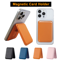 Magnetic Card Holder for MagSafe Leather Card Protective Cover Slim Wallet Stand Compatible with iPhone 16/15/14/13/12