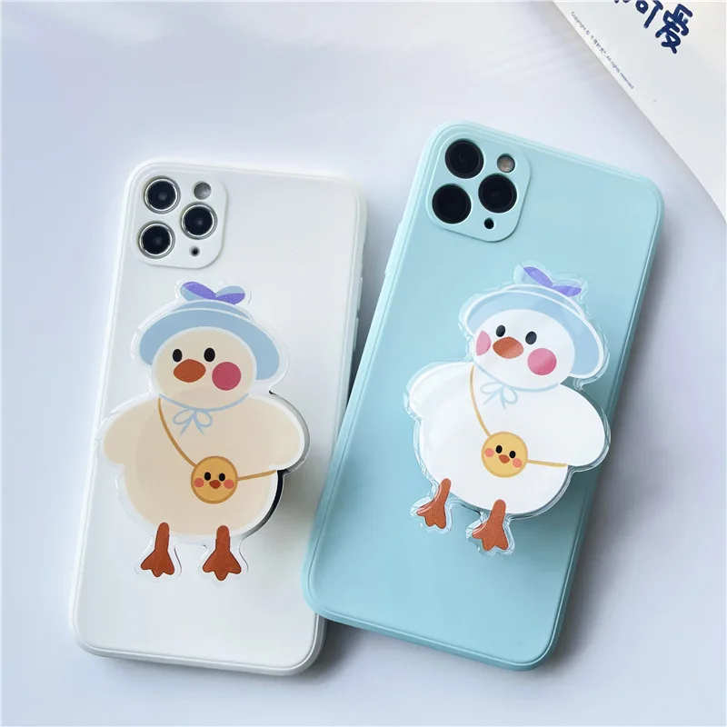 Support d'airbag adhésif en acrylique pour téléphone portable, dessin animé Alien, support pliable de bureau paresseux pour iPhone 17 16 15 14 Samsung