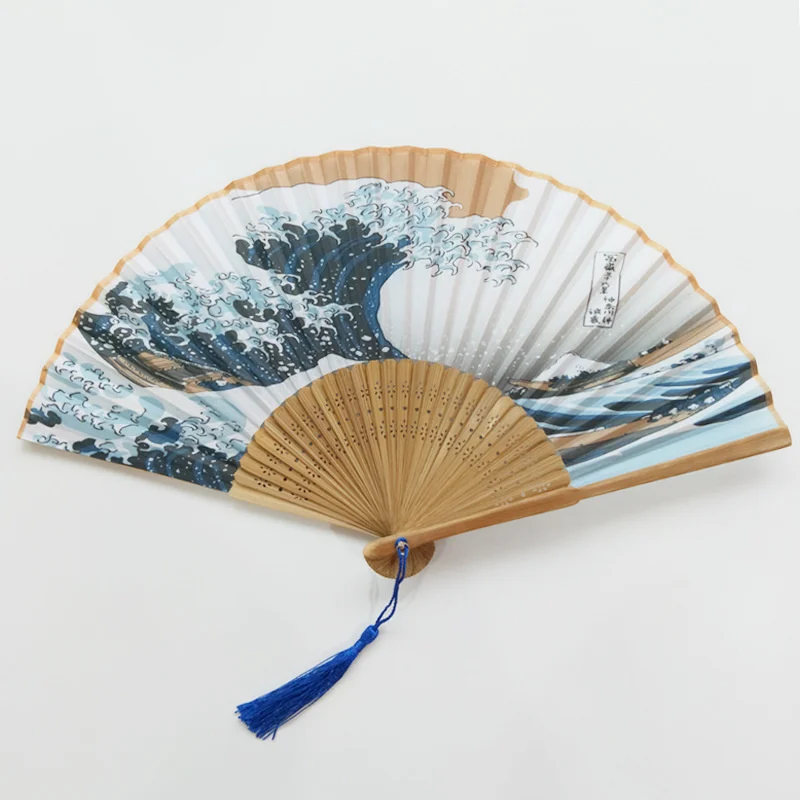 Bamboo Hand Retro Fold Fan Dance Small Japanese Series Imitation Silk Bamboo Fan Wedding With Gift Box Elegant Party Favors