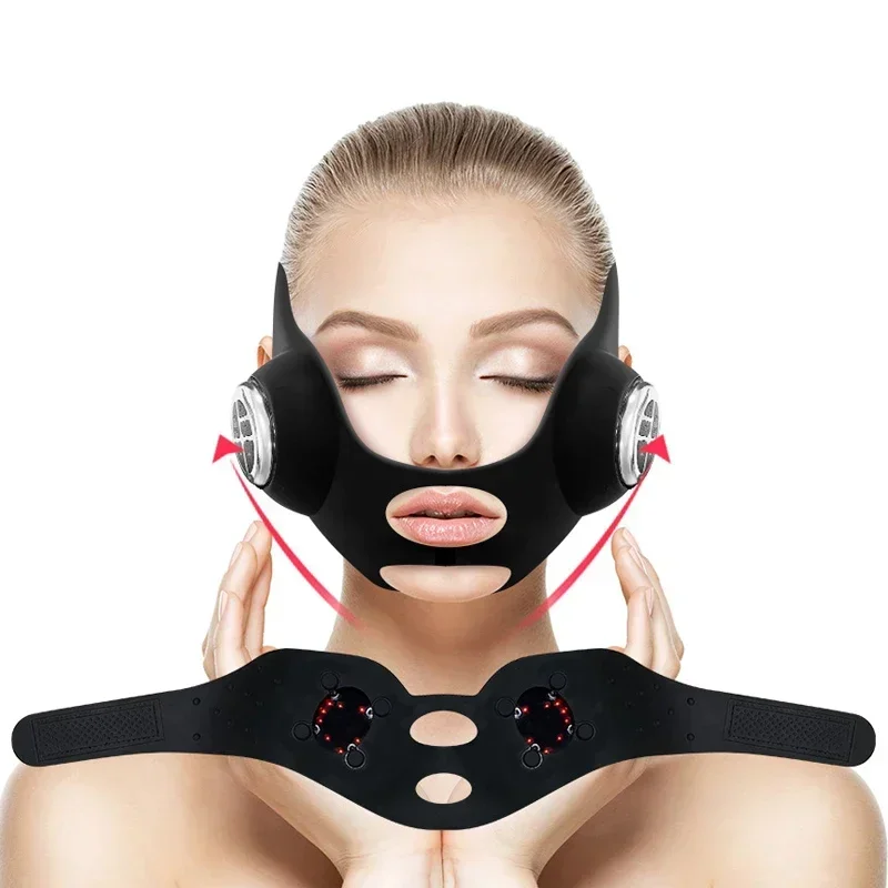 Hautpflege Gesichtsmassage Instrument V-förmige EMS Mikrostrom Vibration Elektrische Gesichtsmaske Kinnstraffung Straffen Anti Falten