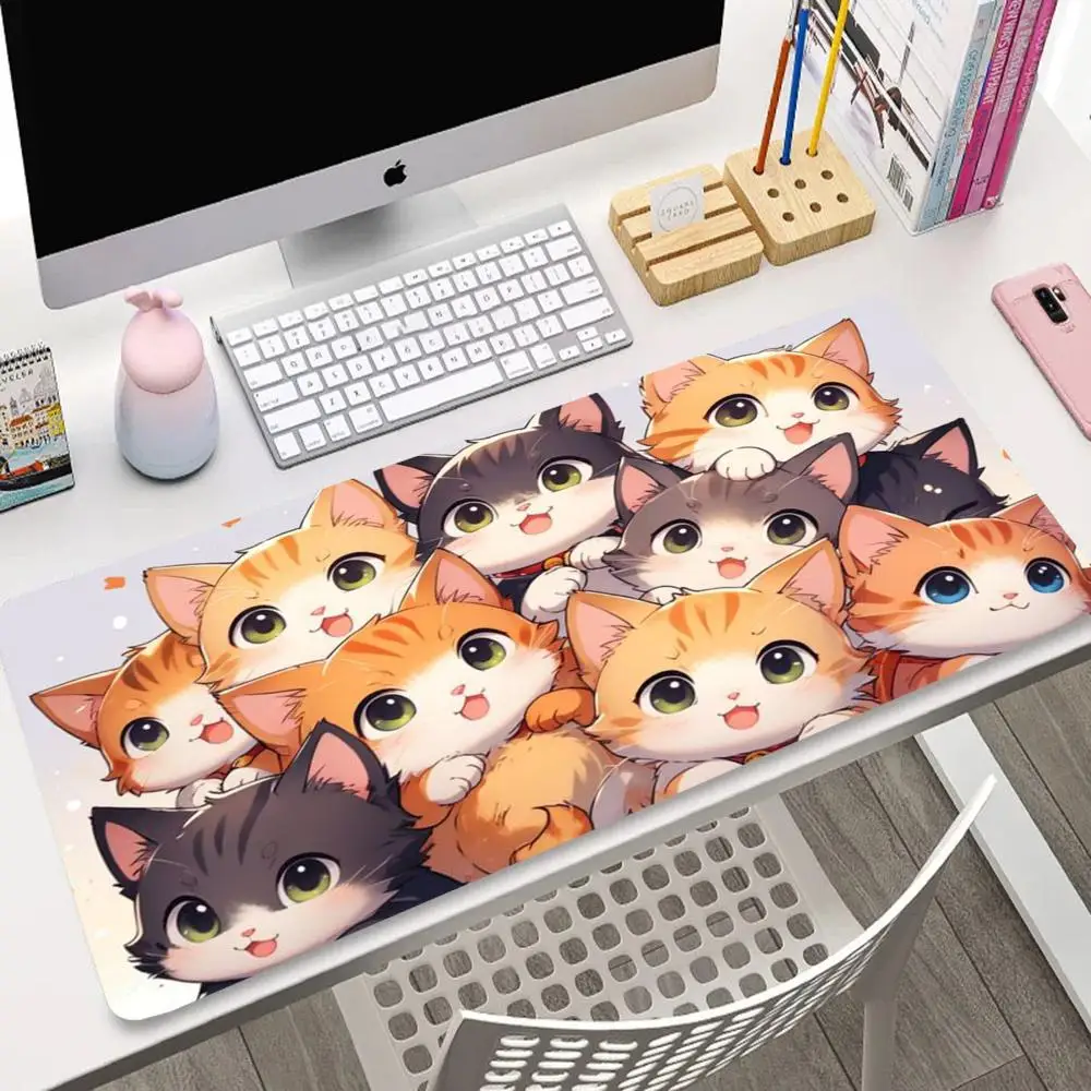 

Cute cat series mouse pads, computer mechanical keyboard pads, HD printed rubber, anti-slip, durable and washable