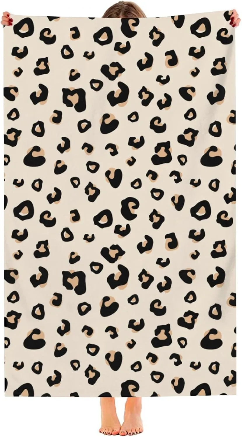 Leopard pattern Beach Towel for family staff friends Gift Towel Quick-Dry Towel For Bath Yoga Tourism Beach GYM Camping Swimming