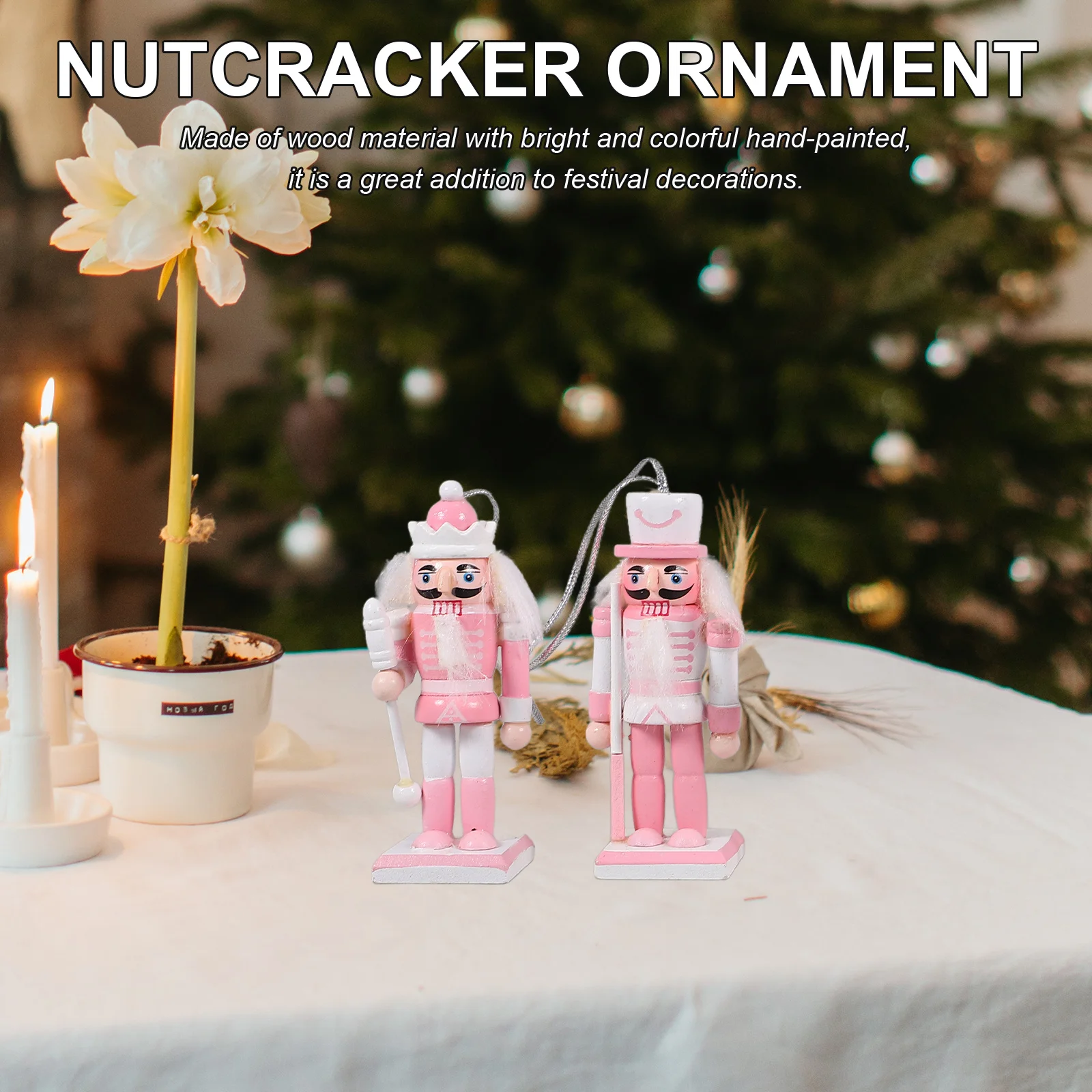 

6Pcs Christmas Nutcracker Wooden Soldier Ornament Fine Process Festive Home Party Decor Christmas Decoration Wood Nutcrackers
