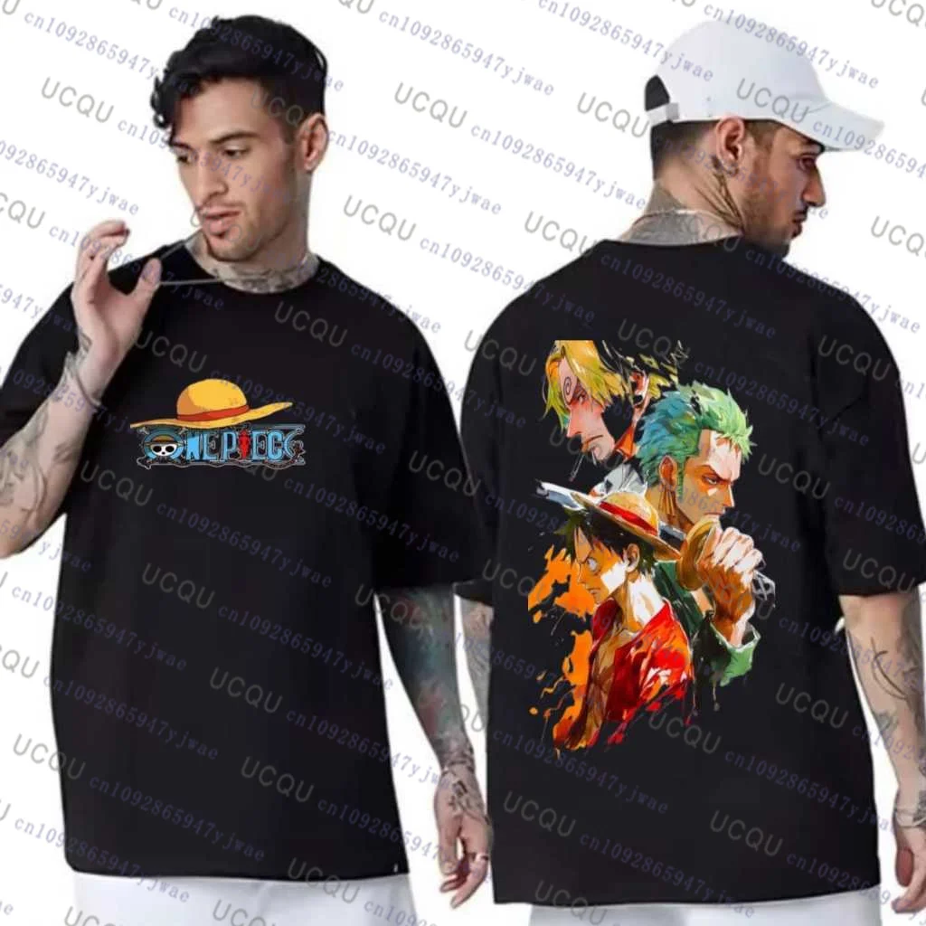 2026 حار اليابانية قطعة واحدة القطن لوفي التي شيرت الرجال تنفس القطن التي شيرت الصيف النساء الرجال المعتاد الرجال الملابس تأثيري التي شيرت