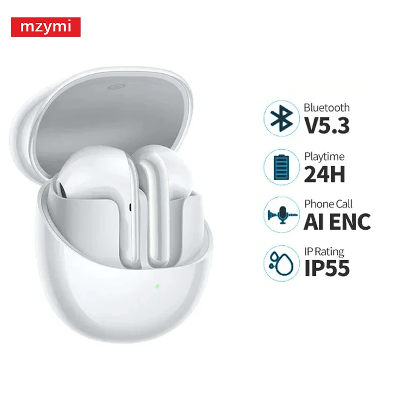 mzymi Buds 4 Pro TWS Wireless Earphone HiFi Sound Bluetooth 5.3 Headphones Sport Headset Waterproof Earbuds With Mic For XIAOMI