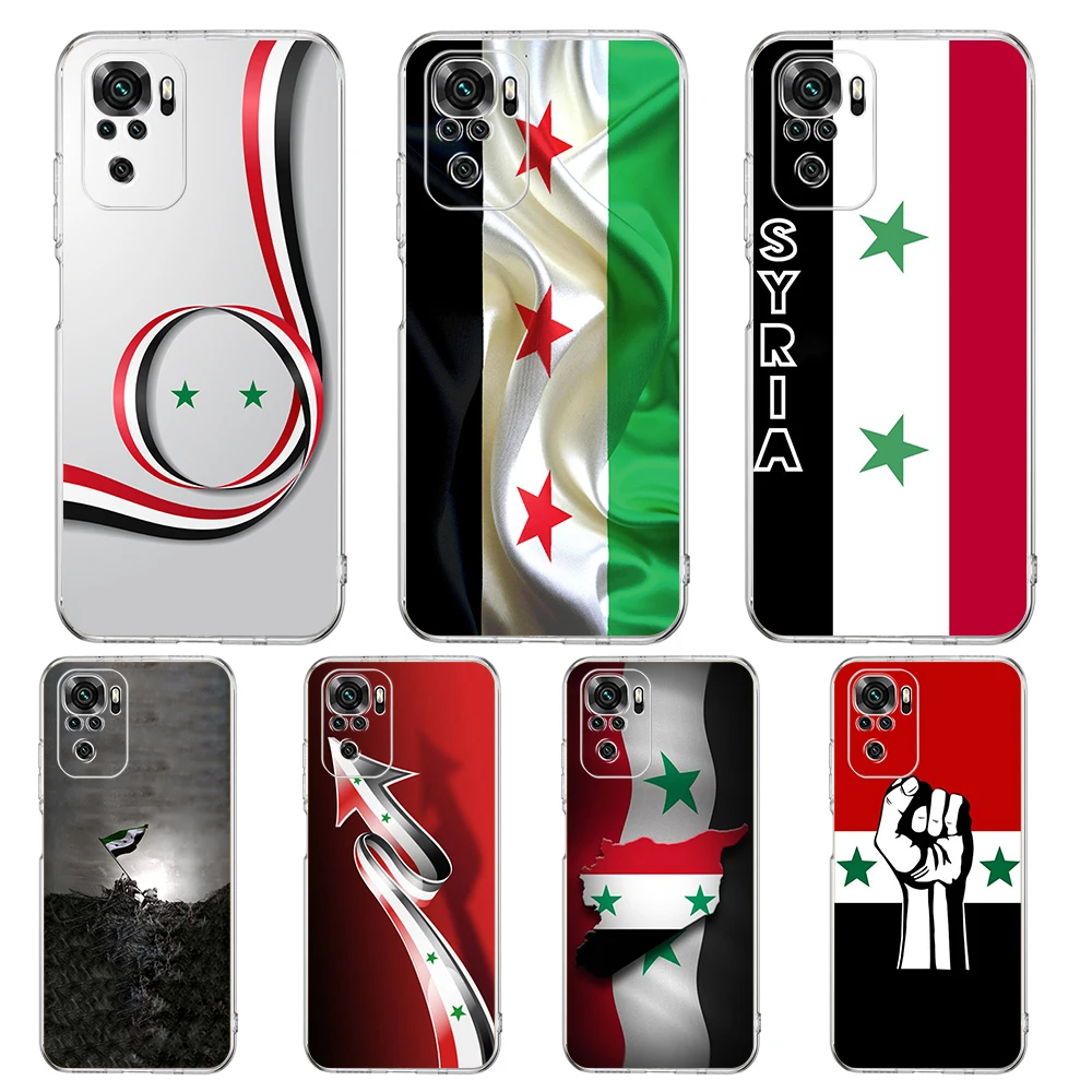 

Syrian Syria Flag Phone Case Cover for Redmi Note 10 11 11T 7 8 8T 9 K40 Gaming 9A 9C Pro Plus Transparent Soft Shell Capas Bags