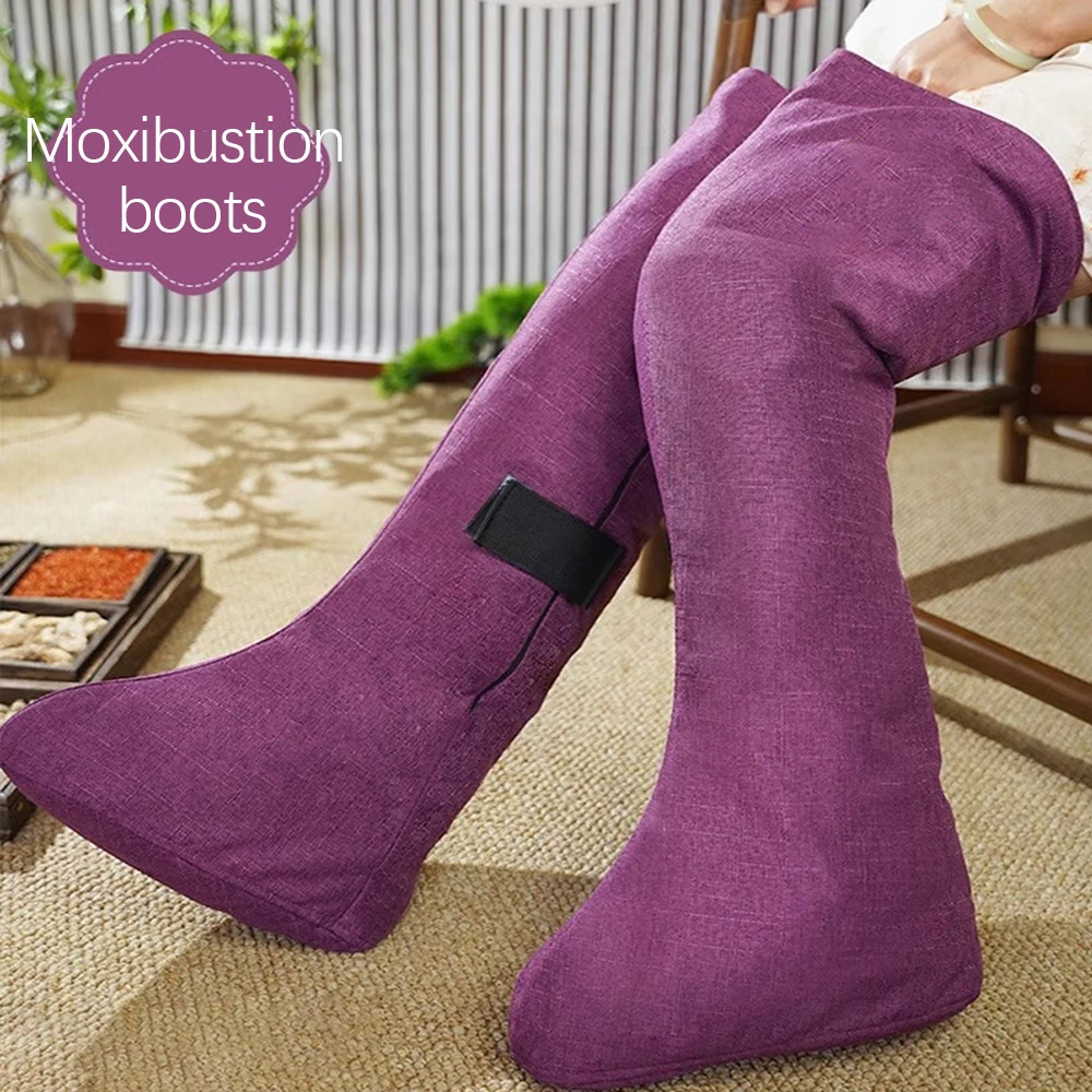 Electric Pneumatic Leg Massager Moxibustion Boots Extended Version for Deep Relaxation of Thighs Calves Feet with Remote Control
