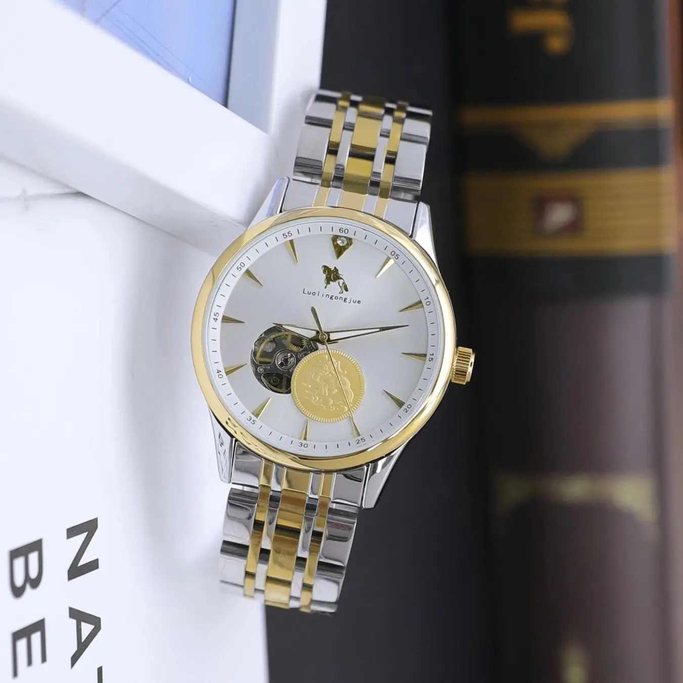 

Top-Tier Luxury Prosperity-Enhancing Pixiu Series Men's Watch, Skeleton Automatic Mechanical Watch, Waterproof Butterfly Clasp, Stainless Steel Strap, High-End Light Luxury Fashion Business Casual Versatile Stylish Men's Watch