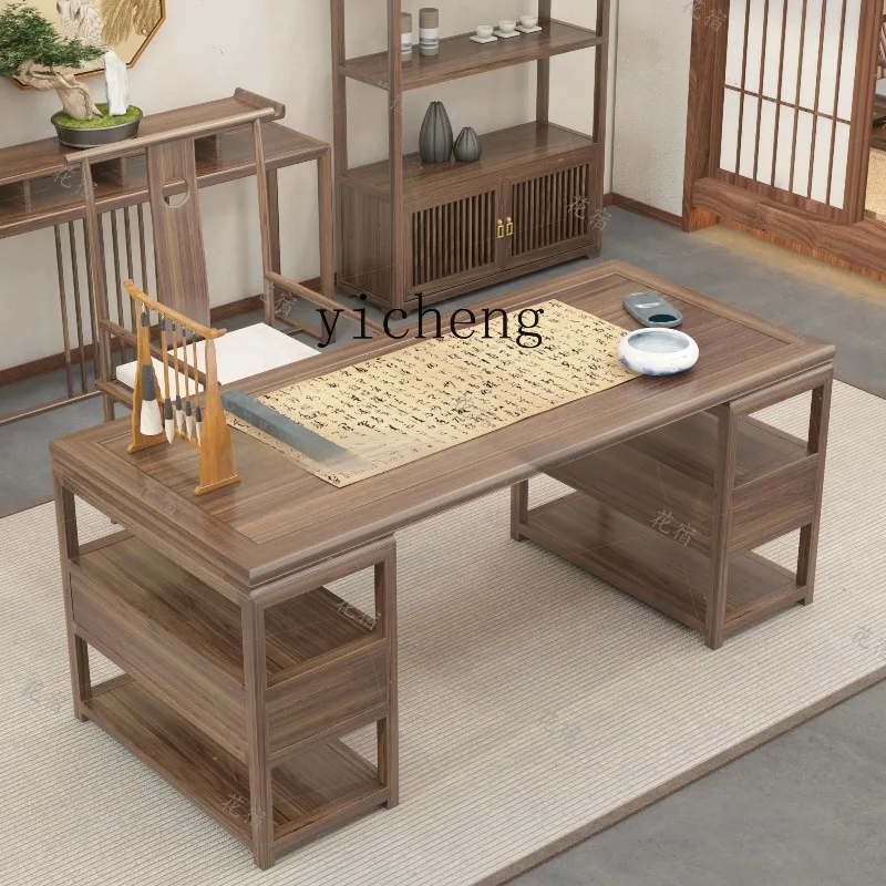 CZ-27  New Chinese Desk Old Elm Calligraphy Table Solid Wood Painting Table Desk Zen Household Computer Desk