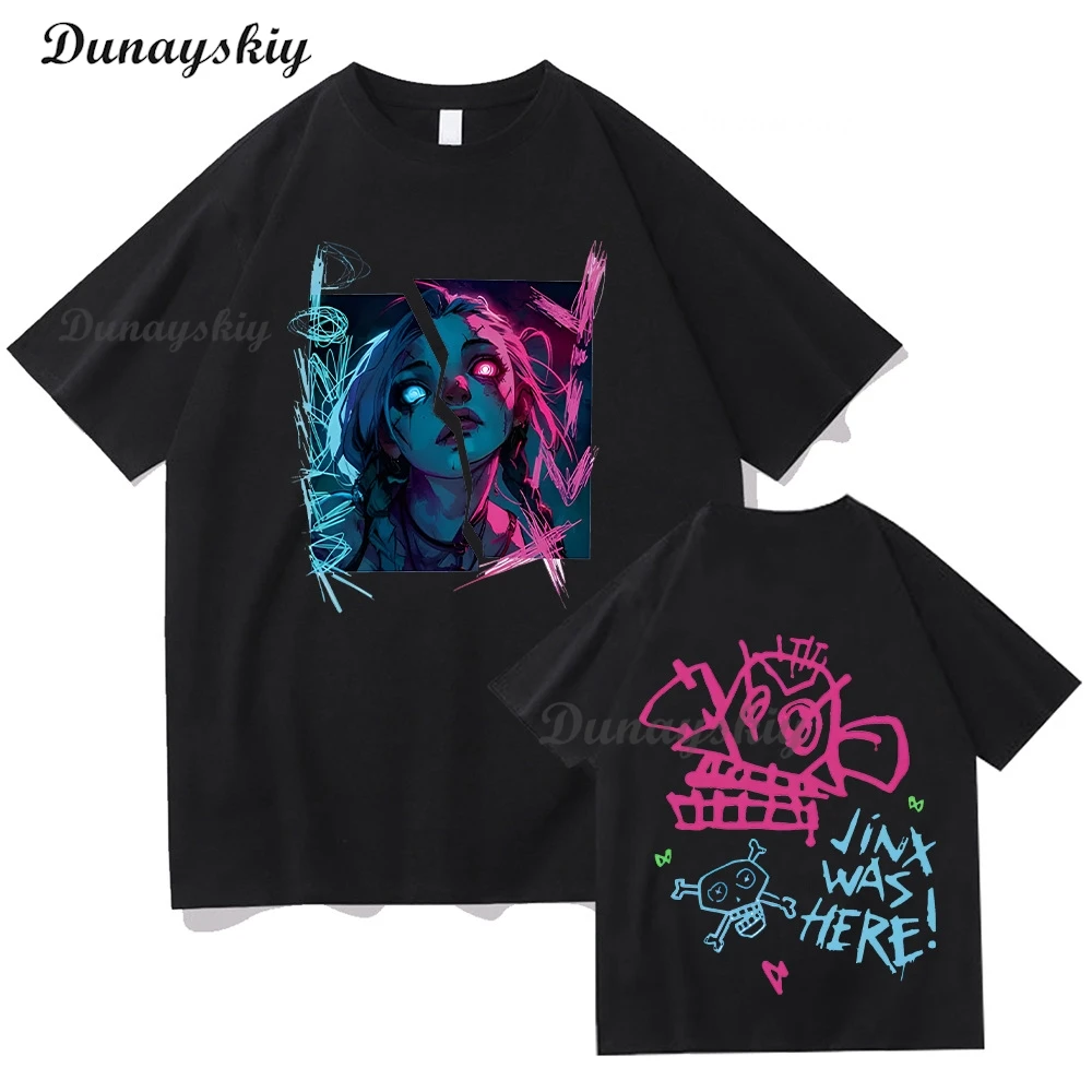 Arcane2 Cosplay T Shirt Jinx Arcane VI T-shirt for Men,women Summer Trendy Tees Short Sleeve Tops Clothing Anime Clothes Gift