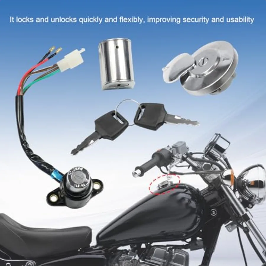 สวิตช์จุดระเบิดใหม่การใช้แก๊สหมวกกันน็อคที่นั่งล็อคชุดกุญแจสําหรับ Rebel 250 CMX250