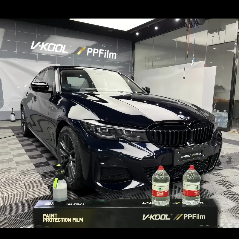 

VKool глянцевая черная защитная пленка из ТПУ PPF для краски 15*1,52 м, гарантия 10 лет, гидрофобная самовосстанавливающаяся оригинальная защитная пленка для рок-щита
