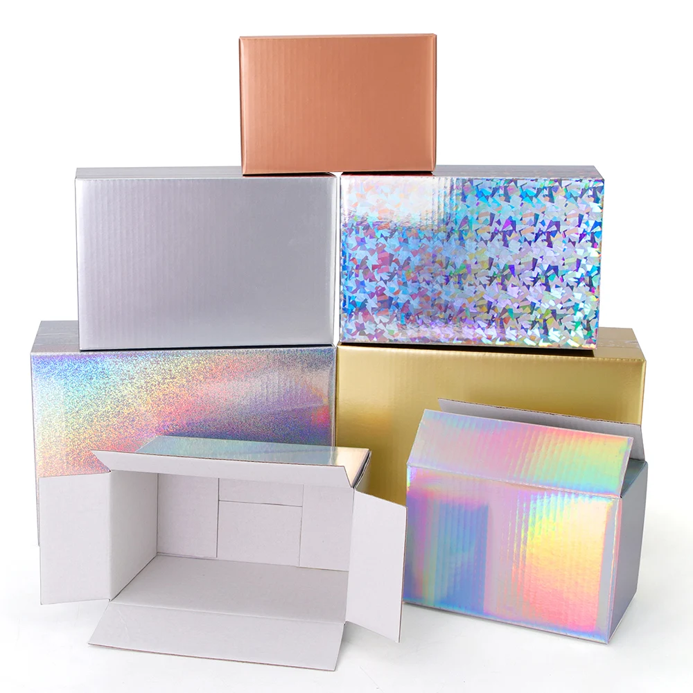 Laser gold silver carton 3-layer corrugated packaging carton