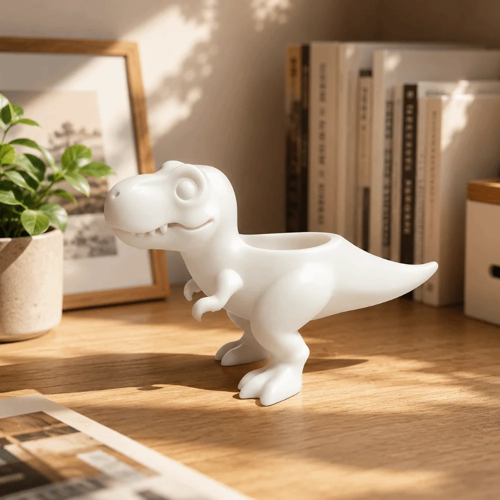 Small Item Holder 3D Printed Dinosaur Flowerpot Funny Ornaments Plant Planter Desktop Decor T-Rex Plant Pot Table