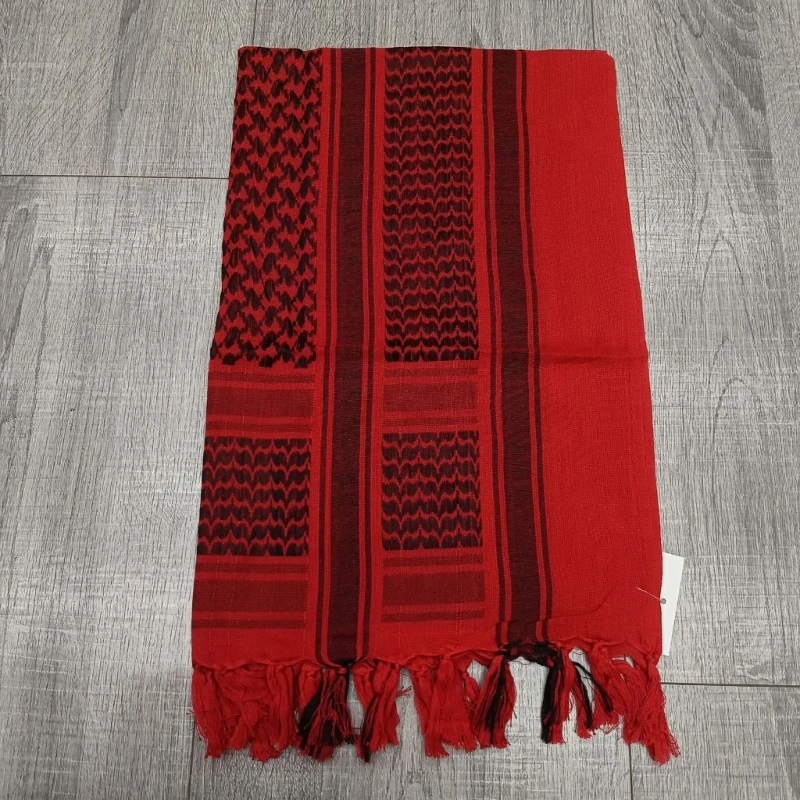 Versatile Headwrap Shemagh Scarf for Muslims Arab Keffiyeh Headscarf for Arabian Dubai Military Desert Neck Wrap Scarf