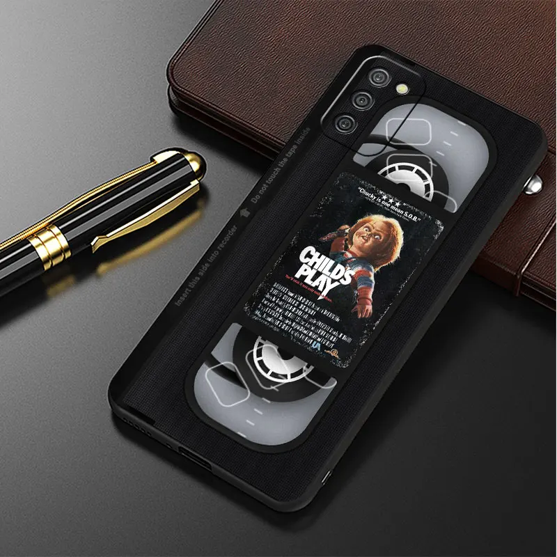 Black Case for Samsung Galaxy A52 A73 5G A33 A12 A53 A22 A13 4G A24 A14 A23 A54 A70 Soft Phone Cover Horror Movie Video