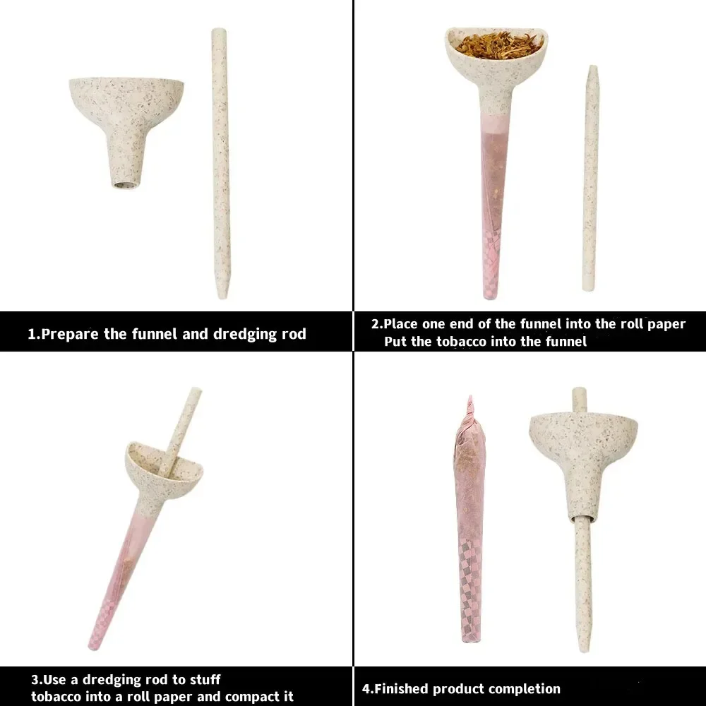 Rolling Paper Cone Filling Funnel Herb Grinder Funnel Degradable Material Herbal Crusher Accessories - Image 3