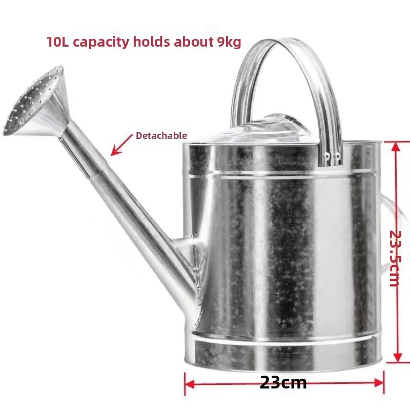 Large Capacity Thickened Stainless Steel Watering Can for Gardening Farming Spraying Flowers Vegetables Irrigation Garden Tools