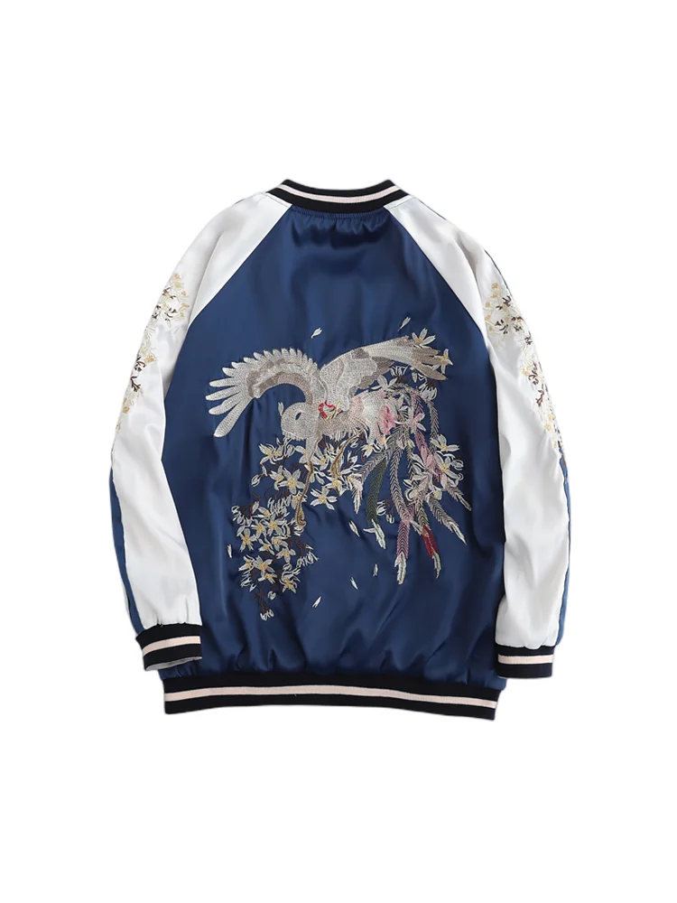 Yokosuka Embroidered Jacket Baseball Uniform Men and Women's Jacket Double-Sided Wear Spring and Autumn New Loose Couple Outfit