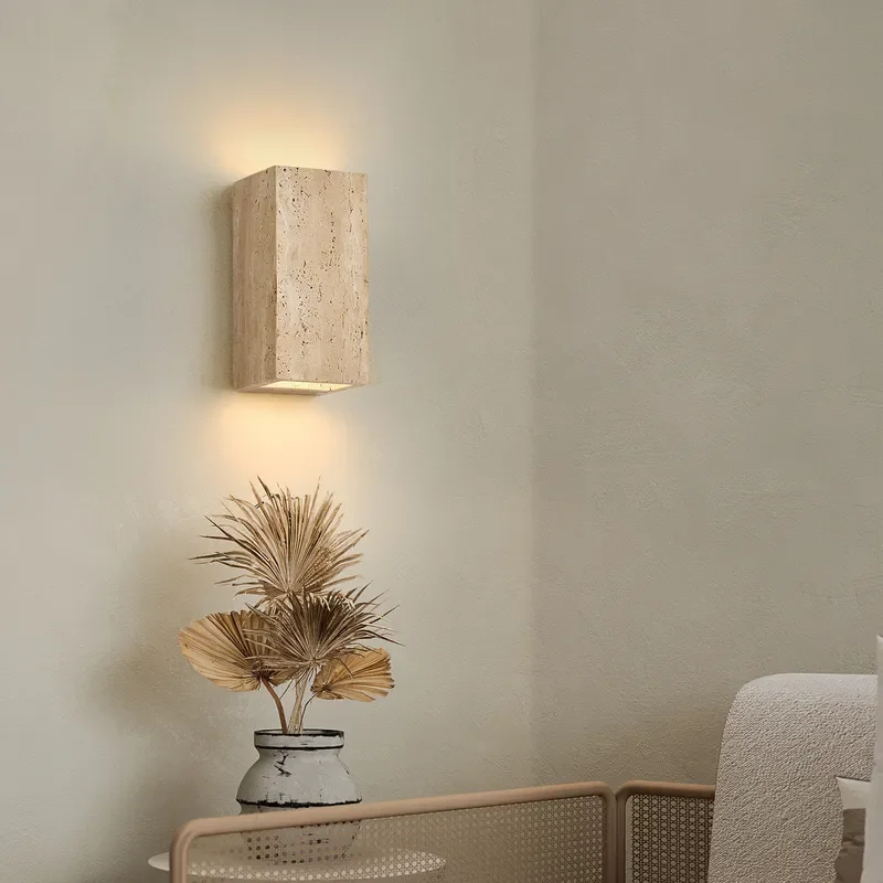 for Travertine Lamps Retro Wall Lights for B and B Hotel Room Bedroom Entrance Balcony Corridor Passage Courtyard Outdoor