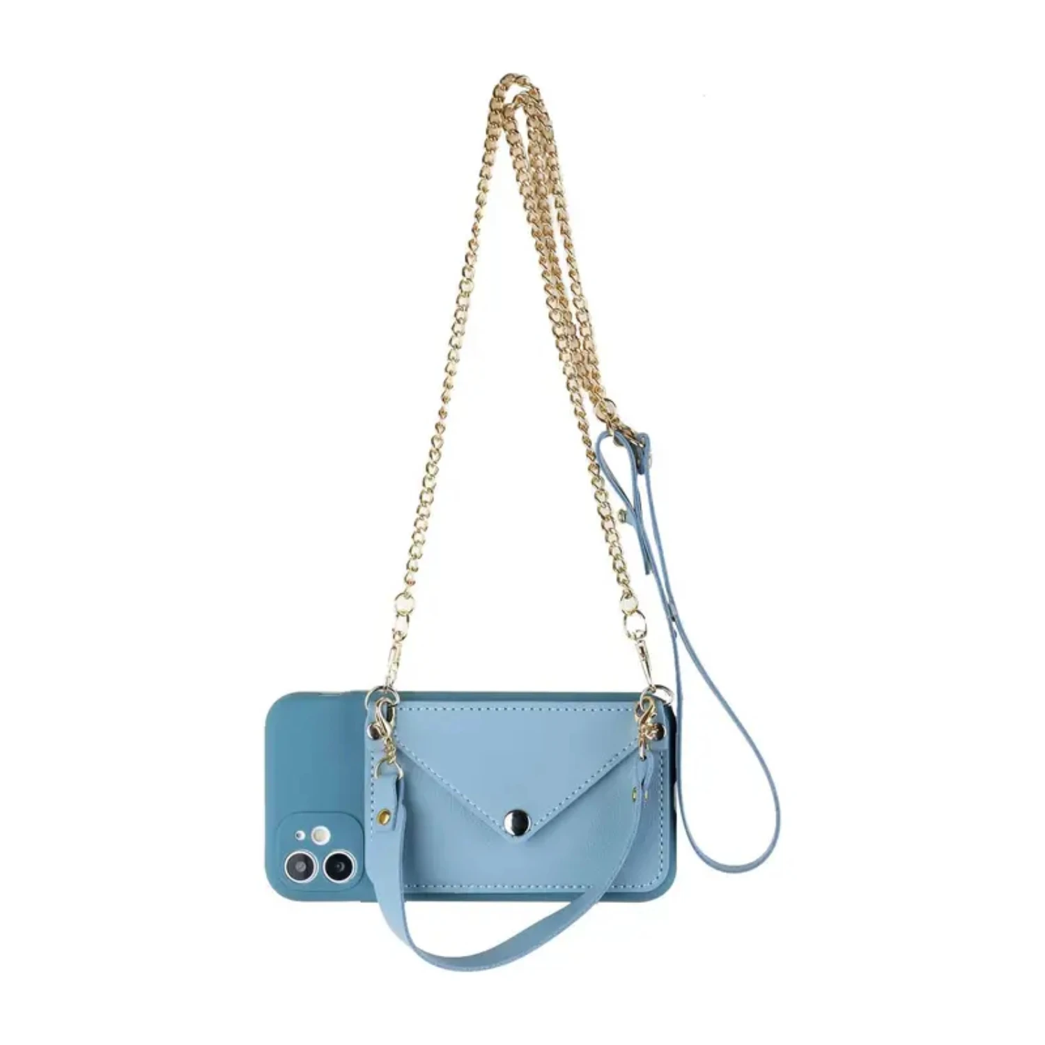 Messenger Card Case With Strap For IPhone Case Blue Multi-series