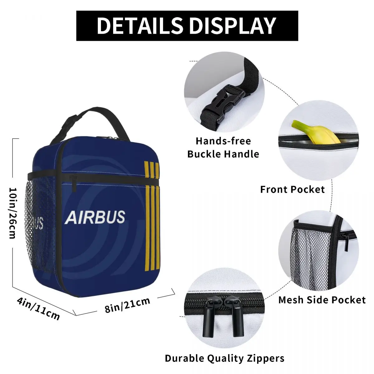 Airbus Fighter Pilot Resuable Lunch Box per le donne a tenuta stagna Airplane Thermal Cooler Food Insulated Lunch Bag Student