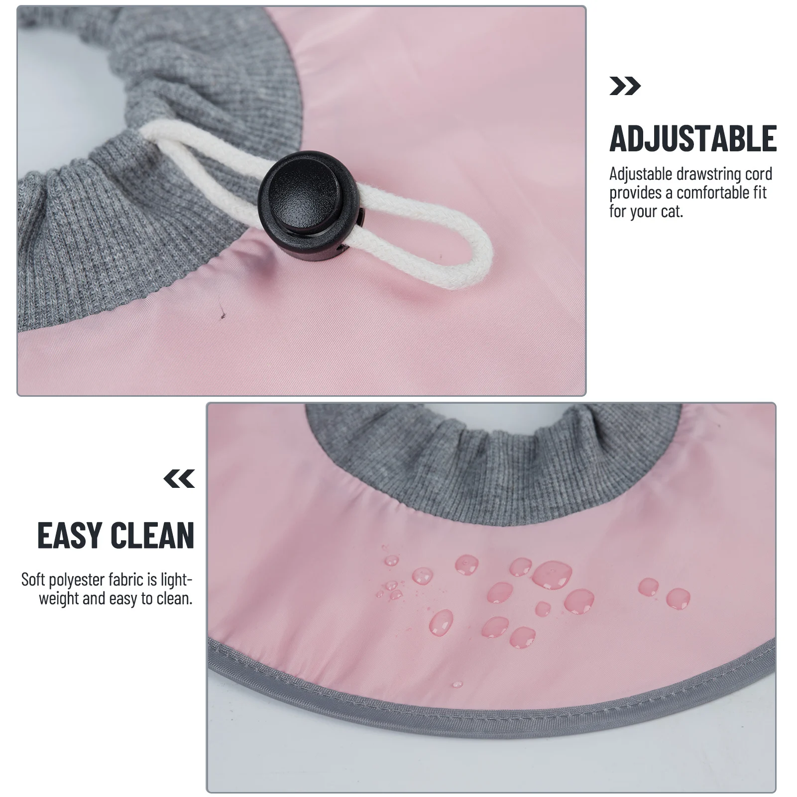 Waterproof Cat Recovery Collar Cat Cone Collar Stop Licking Adjustable Ribbing Neck Recovery Collar  Adjustable Pet Cone Collar