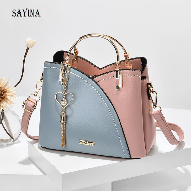 Woman PU Leather Handbag Large Capacity Ladies Grid Shoulder Bag Fashion Casual Luxury Designer Patchwork Crossbody Pack 2023