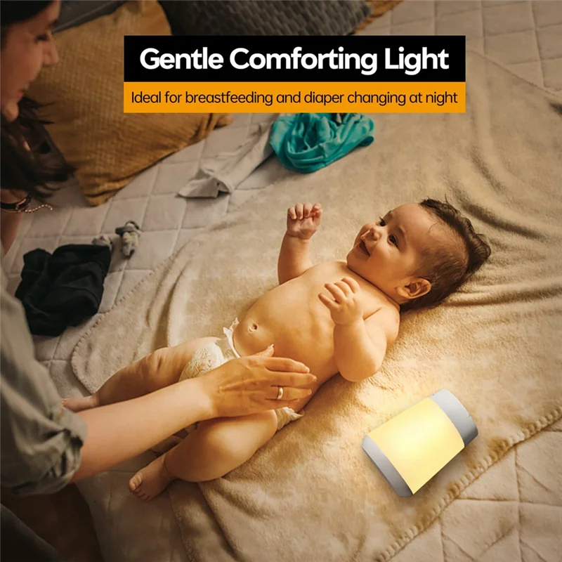 Luce notturna per bambini, luce notturna per bambini con sensore tattile a LED per l'allattamento al seno e l'aiuto al sonno, lampada per la scuola materna con regolazione continua-AT64