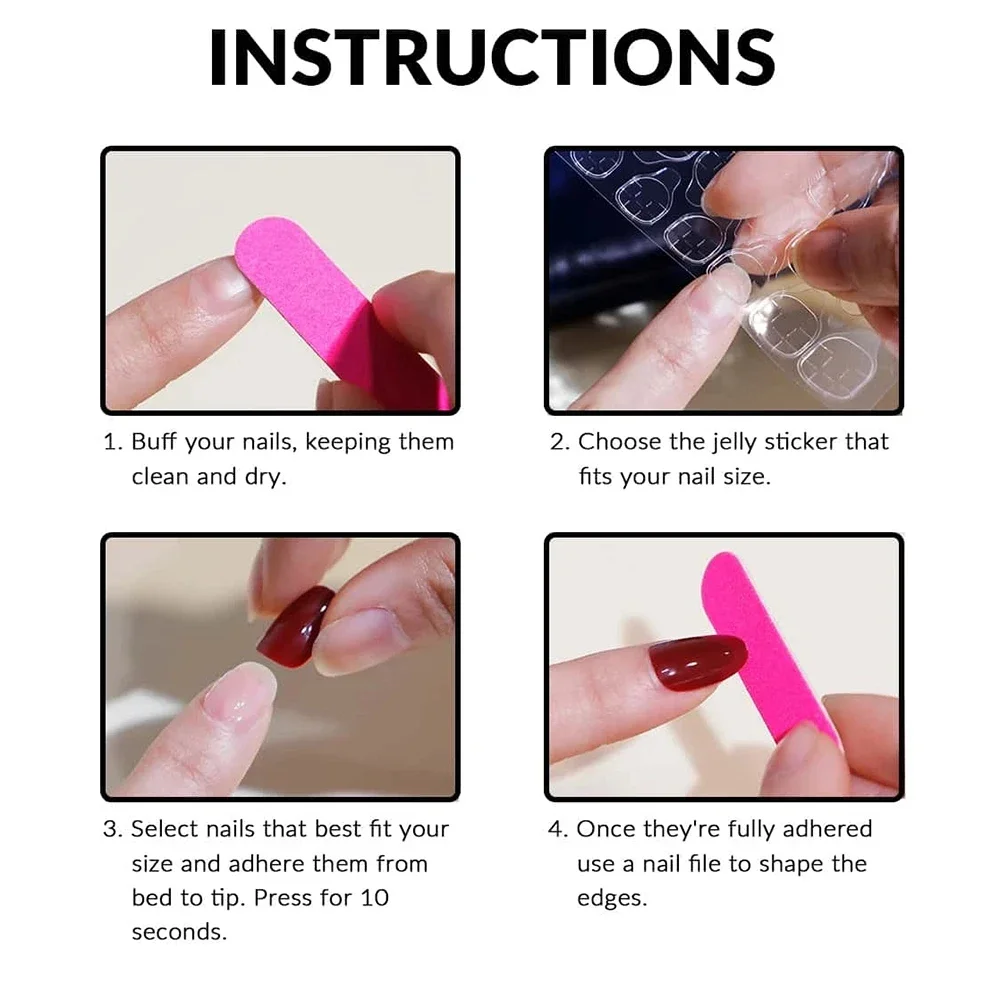 10 STKS Wit Kort Vierkant Met Witte Strik Op Nepnagels-Full Cover Fake Nail Set-1 st Nagelvijl & 1 Nagellijm Sticker Kit Nai