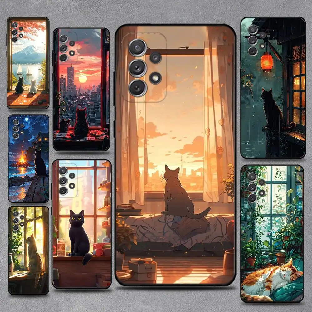 

Aesthetics of Life Cat Phone Case For Samsung S25,S24,S21,S22,S23,S30,Ultra,S20,Plus,Fe,Lite,Note,10,9,5G Black Cover