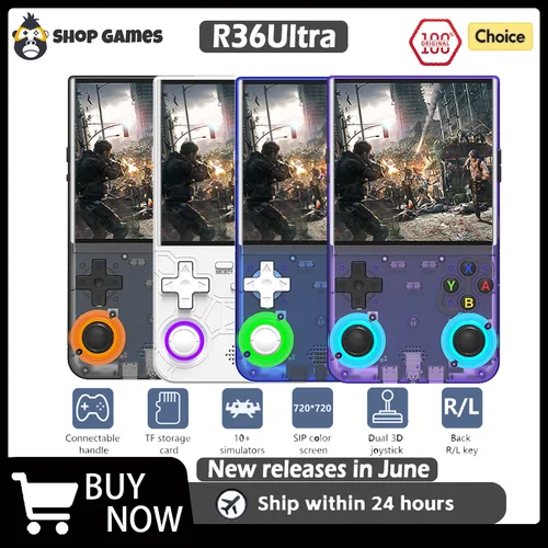 Consola de videojuegos portátil Retro R36SUltra de código abierto, sistema Linux, pantalla IPS de 4,0 pulgadas, reproductor de vídeo portátil de bolsillo, regalo para niño