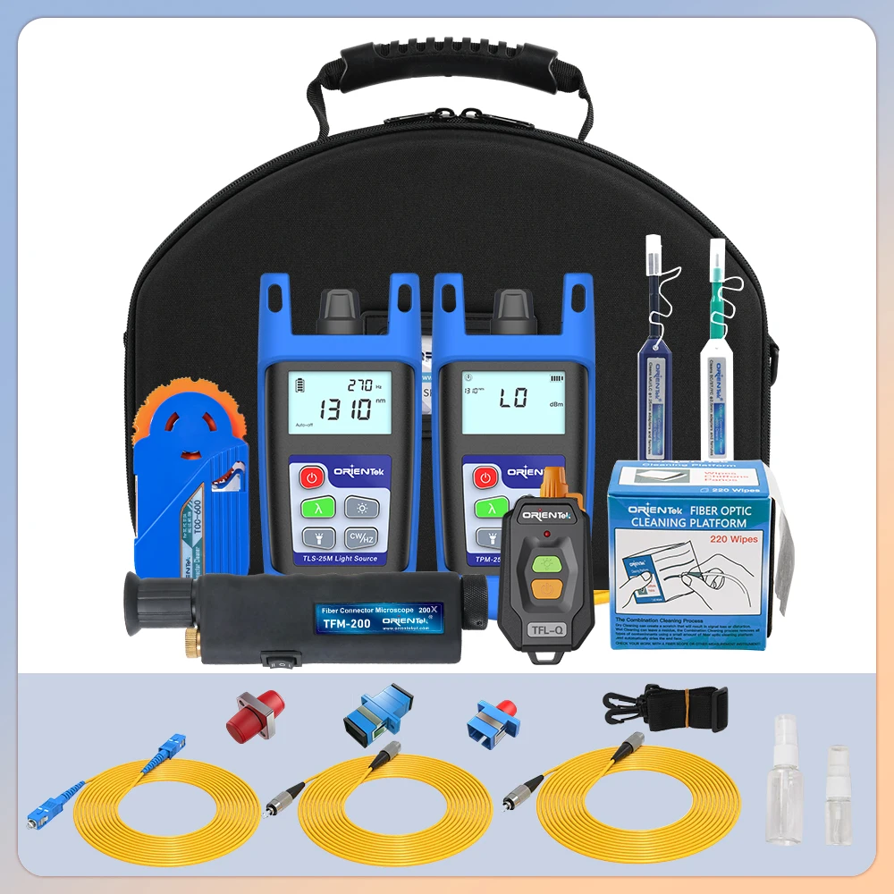 Orientek TLT-15D FTTH Loss Test Tool Kit, Fiber Optic Power Meter Optical Light Source VFL OPM OLS , FIBER OPTIC FTTH TOOL KIT
