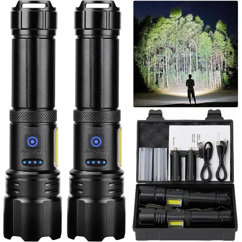 Rechargeable Flashlight, IPX6 Waterproof, Powerful Handheld LED Flashlight for Camping, Hiking