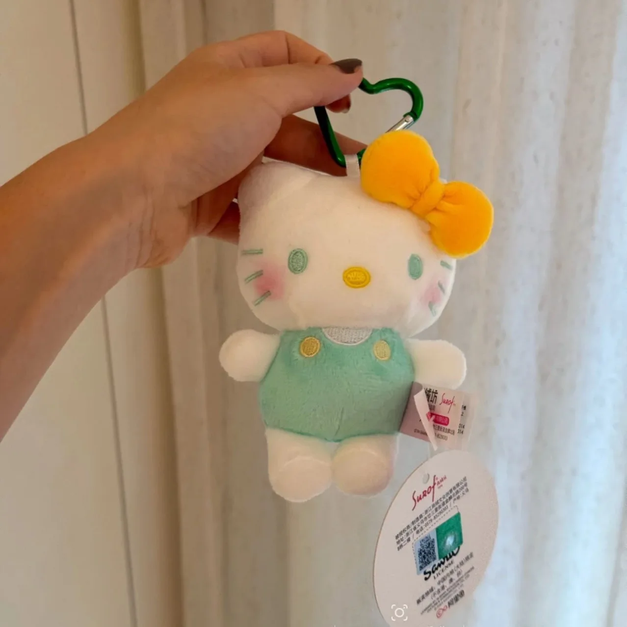 Hello Kitty Sanrio 15Cm Keychain Plush Angel Ins Doll Kawaii Pendant Anime Cartoon Plushie Toy Christmas Gifts For Children