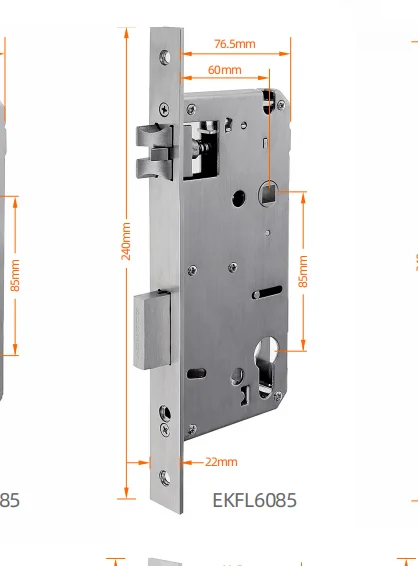 2585 2885 6085 6585 7085 mortise Wooden Steel sliding door Work with smart door lock  Lift up to lock Press down to unlock