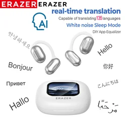 Erazer XP2 Translator Earbuds Bluetooth Earphones OWS Sports Wireless Headphones Color Screen Touch Support TF Card Waterproof