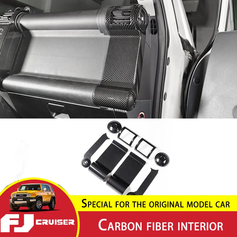 

For Toyota FJ Cruiser Outlet Panel Sticker ABS Carbon Fiber Pattern Middle Air Outlet Frame FJ Cruiser Interior Modification