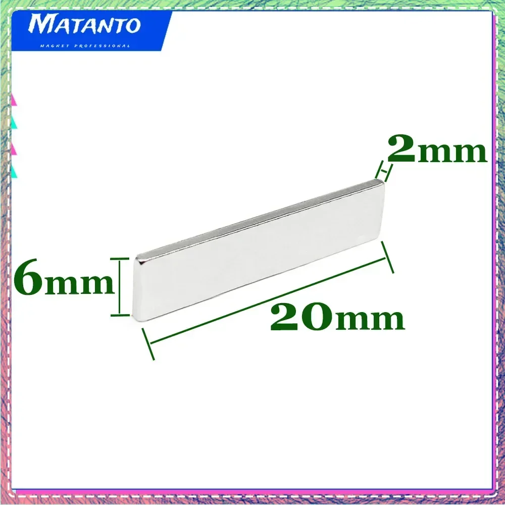 

20x6x2 Block Strong Powerful Magnets N35 Rare Earth Neodymium Magnet 20x6x2mm Permanent Magnet 20x6x2