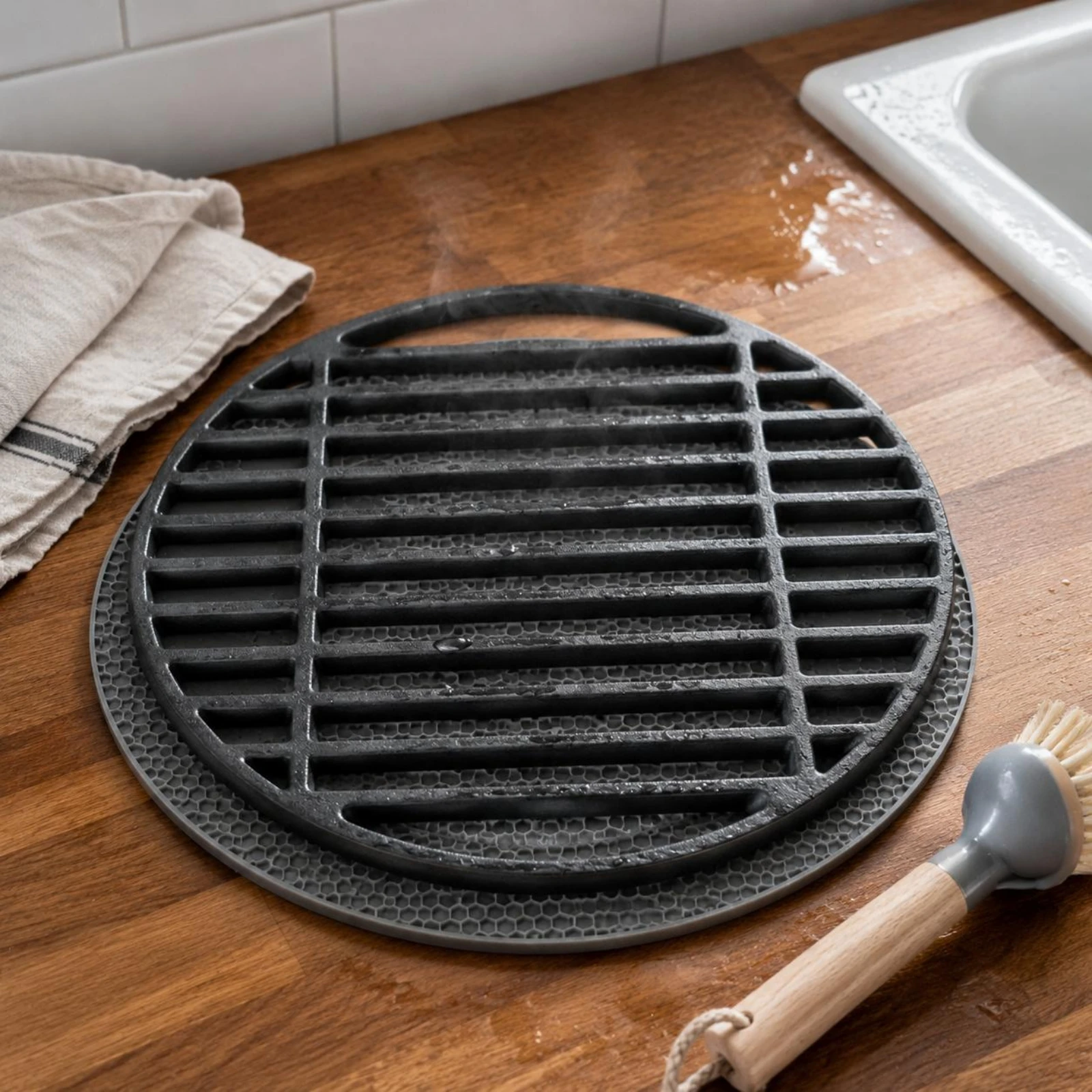 Cast Iron Grill Grate Round Replacement Grill Grate Grilling Accessory Dark Gray Outdoor Gear Heat Retention