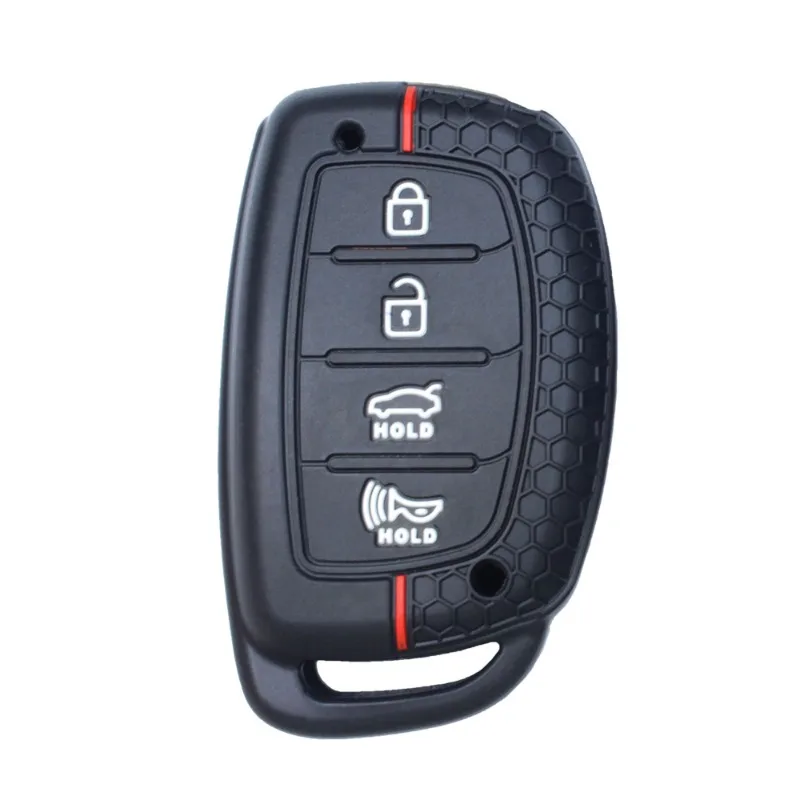 For Hyundai Silicone Car Smart Key Case Cover Creta Ix35 Ix45 I10 I30 I40 Tucson Santa Fe Rena Sonata Elantra Accessories