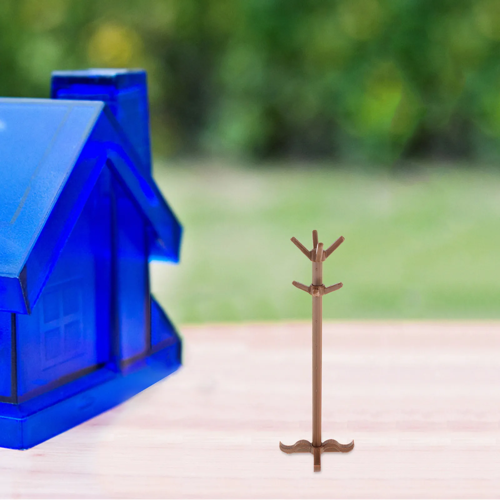 

Vintage Mini Furniture for Dollhouse Functional Garment Rack with Hanging Space and Mini Bookshelf for Realistic Room Setup