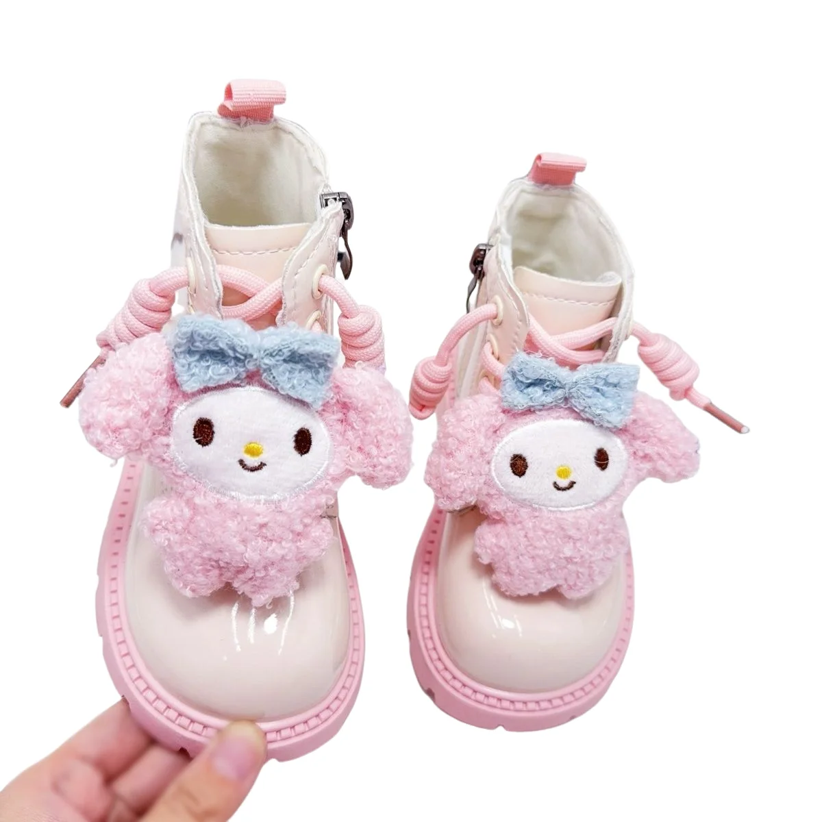 Girl Martin Boots Sanrio Autumn Winter Cartoon Child Boots My Melody New Sweet Kawaii Thicken Keep Warm Water Proof Cotton Boots