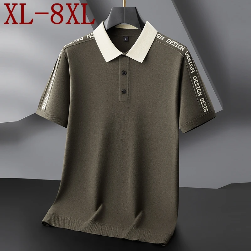 

8XL 7XL 6XL 2025 Новый осенний элитный роскошный тонкий шерстяной свитер Мужская одежда Пуловеры с короткими рукавами и лацканами Мужская мода Мужские джемперы